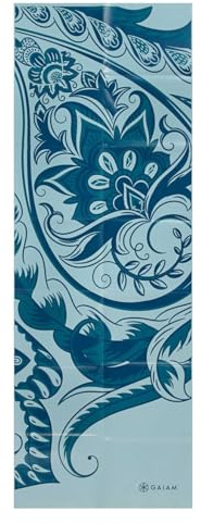 Gaiam Yogamatte, faltbar, Reise- und Fitnessmatte, Faltbare Yogamatte für alle Arten von Yoga, Pilates und Bodentraining, EIS-Paisley-Muster, 2 mm (L x B x T).