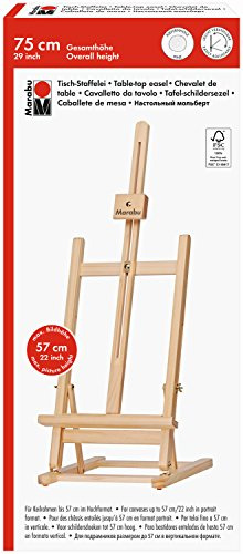 Marabu 1625000000104 Chevalet de Table en Bois avec Support en Haut et en Bas, pour Poser des châssis, des Photos et des Cartes, en Bois de hêtre, Hauteur maximale de l'image 57 cm, Hauteur Totale :