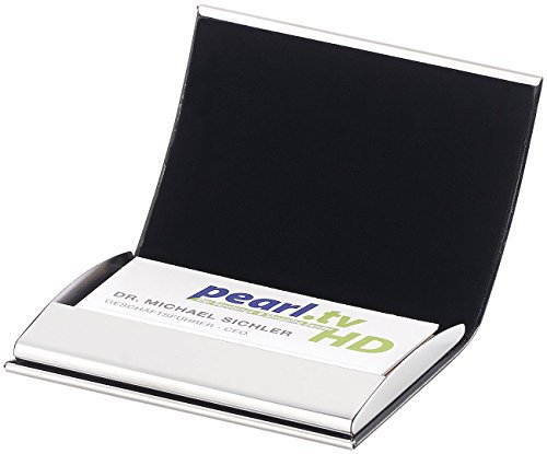 PEARL Elegantes Visitenkarten- & Kreditkarten-Etui, Kunstleder & Edelstahl (Geldbeutel)