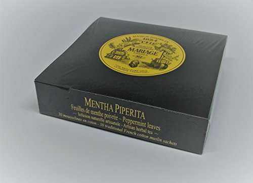 Mariage Frères - MENTHA PIPERITA (NEW!) Peppermint leaves - Organic garden* artisan herbal tea - Box of 30 traditional french muslin tea sachets