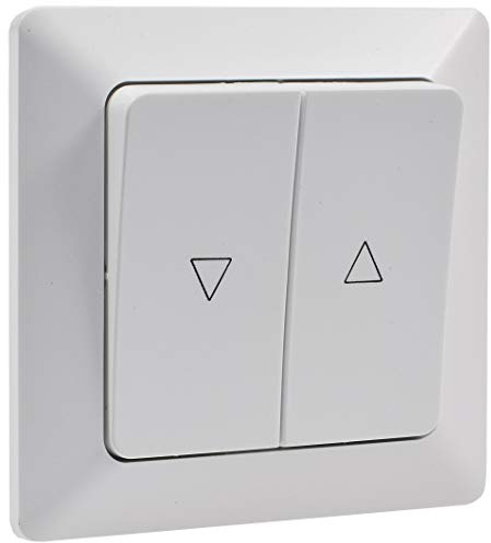 Bouton-poussoir MILOS pour stores, blanc mat, avec cadre, UP