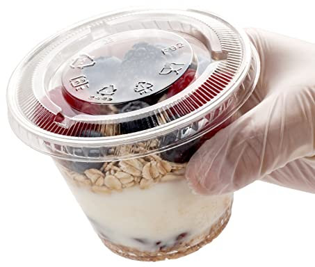 Golden Apple Cup series, 9oz Clear Plastic cups with Flat lids no hole 30sets