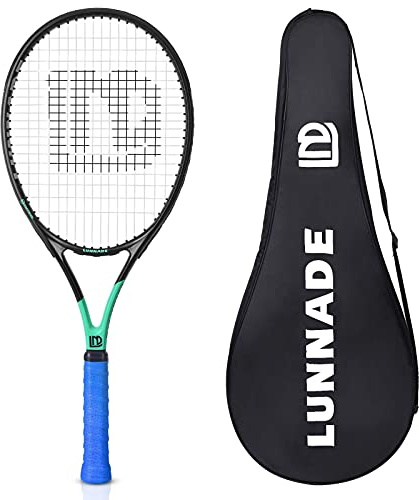 LUNNADE Tennisschläger für Erwachsene, 27 Zoll Leicht Tennisschläger mit Hülle, Geeignet für Damen Herren Anfänger und Fortgeschrittene