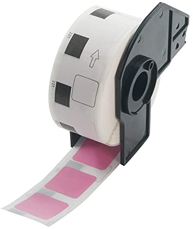 BETCKEY - 1 Rolle DK-11221 Quadratische QR Code Etiketten Kompatibel mit Brother, 23mm x 23mm, 1000 Farbige Etiketten Rosa für Brother QL Etikettendrucker
