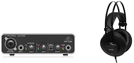 Behringer U-PHORIA UMC22 & AKG K52 Closed Back Cuffie, Nero