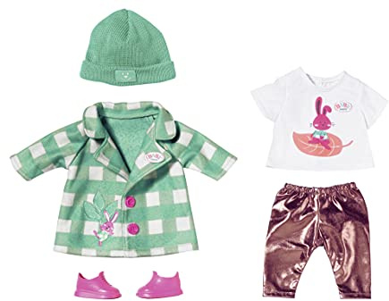 BABY Born, Puppenkleidung, Deluxe Mantel 43 cm mit Jacke, Shirt, Leggings, Mütze und Schuhen, 830079, Zapf Creation.
