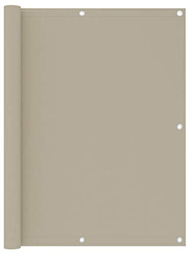 Tidyard Balkon Sichtschutz Balkonabdeckung Balkonverkleidung Beschattung Sonnenschutz Terrasse Balkonfächer Garten Beige 120x300 cm Oxford-Gewebe