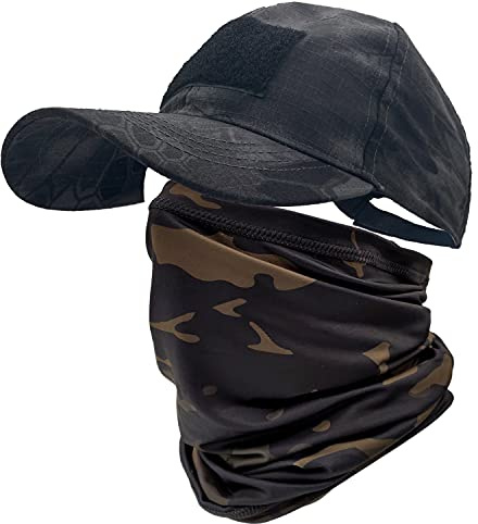 ehsbuy Camo Hüte für Männer mit Kühlung Halsgamasche Baseballmützen Gesichtsschal Maske Armee Taktische Militärmütze Halsrohr Snoods zum Laufen Jagd Camping Radfahren Angeln Outdoor Sports