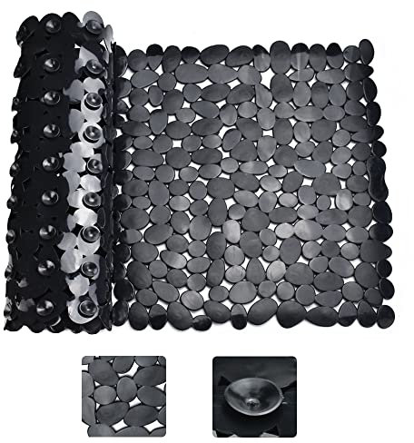DECARETA Badewannenmatten PVC Rutschfest Duschwannenmatte Antirutschmatte mit Saugnäpfen 88x40cm Duschwanneneinlage Duscheinlagen Pebble Design Badematten Antirutschmatte Anti Slip Mat für Duschwannen