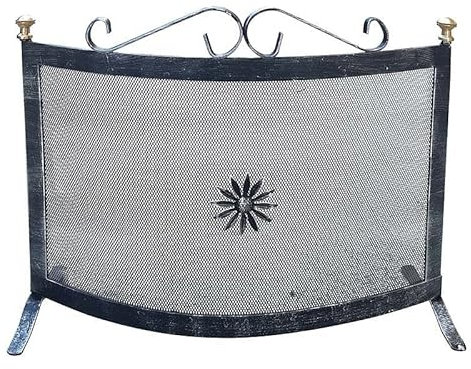 PEGORARO Parascintille in ferro battuto a pannello curvo, 60xh.46 cm