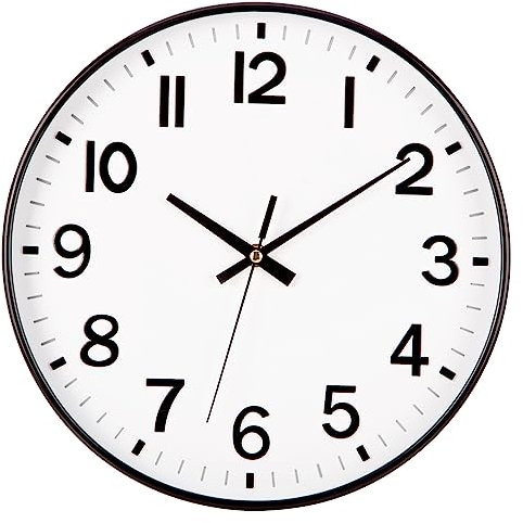 Warminn Wall Clock Garden Large Display Silent Wall Clocks Non Ticking Big Kids Vintage Wooden Green Frameless Digital White Clock for Bedrooms Living Room Modern Bathroom Kitchen Office Shower
