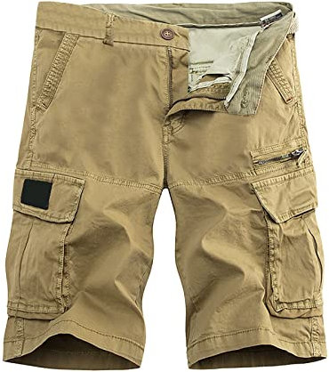 Herren Sweatshorts Kurze Hose Jogginghose mit Fleece-Innenseite und Kordel Regular Fit Herren Cargo Shorts Gürtel Bermuda Kurze Hose 100% Baumwolle Blau Grau Oliv Schwarz Beige Kariert w30 - w46 A129