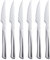 Seeshine Set di coltelli da bistecca argento, 6 pezzi in acciaio per cucina. Coltello da bistecca 22 cm seghettato, coltello da cena, manici ergonomici