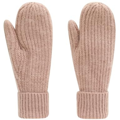 Ever Bloom Damen Handschuhe Herbst Winter, Fausthandschuhe Fäustlinge warm Strickhandschuhe Outdoor, Handschuhe 2023:Pink