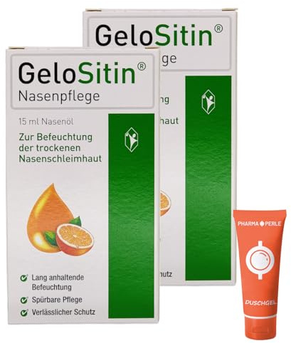 Nasenpflege, Nasenöl 2x 15 ml I zur Befeuchtung der trockenen Nasenschleimhaut I Bei Krusten- und Borkenbildung I Sesamöl I Spar-Set plus Pharma Perle give-away (2x 15 ml)