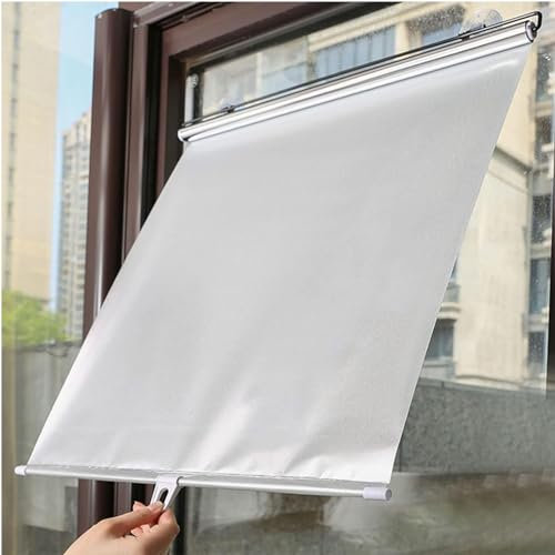 X1NGFU Sonnenschutz Rollo Verdunkelungsrollo Mit Saugnapf,Ohne Bohren Sichtschutz Fensterrollo Jalousien,Einziehbarer Temporäre Jalousien Für Innen,Auto Sonnenblende,Breite X Länge (40cm x 125cm)