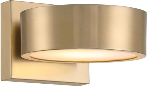 Savoy House 9-7506-1-127 Talamanca Breegan Jane Designed Modern Crushed Crystal Diffuser Wall Sconce, Integrated LED 1-Light 5 Watt, 5 H x 8 W, Noble Brass