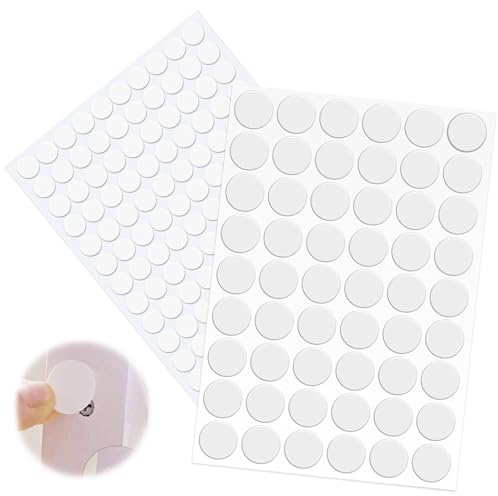 194 Stück Möbel Abdeckung Aufkleber, 54 Stück 21mm Selbstklebende Abdeckkappen, 140 Stück 12mm Schrauben Abdeckkappen, Schraubenloch Aufkleber für Wandschränke,Schreibtische,Möbel Reparaturen(Weiß)