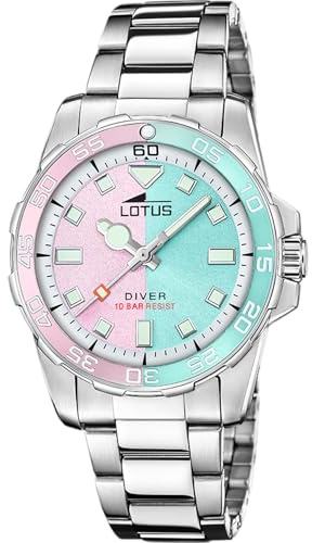 LOTUS Montre Femme Analogique Acier Inoxydable 316L Argenté - Mouvement Quartz - Verre minéral Haute résistance - Étanche 10 ATM 18936/1 - Trendy