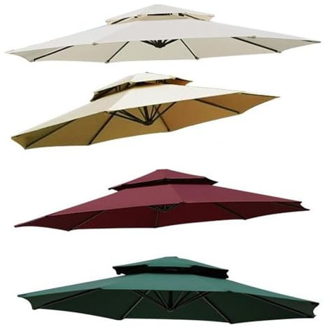 HCZION 2.7 3m Toile De Remplacement Rouge Parasol D'extérieur Housse De Rechange Rond Couverture De Remplacement Grand Parasol De Marché Parasol De Soleil Toile De Parasol (Color : Khaki, Size : 8Ri