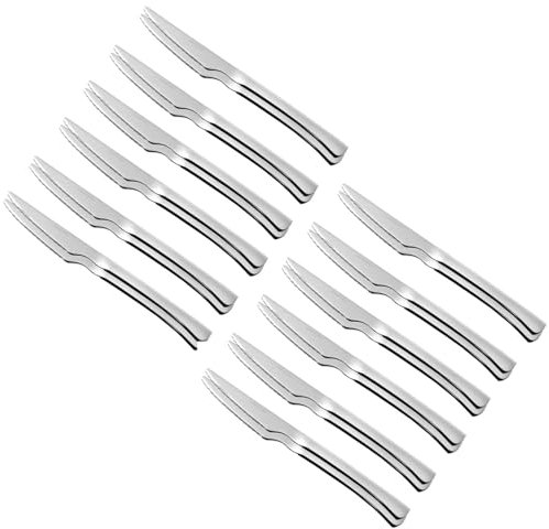 ACAN Tradineur - Pack de 24 Cuchillos Chuleteros, Acero Inoxidable, Cubiertos Clásicos de Mesa, Aptos para Lavavajillas - 22 cm