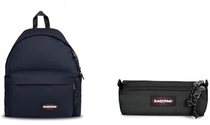 EASTPAK PADDED PAK'R Sac à Dos, 27 L - Ultra Marine (Bleu) & DOUBLE BENCHMARK Trousse, 27 L - Black (Noir)