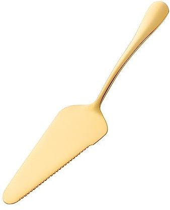Amosfun Edelstahl Tortenheber Mit Gezahnter Klinge Spiegelpoliert Ergonomisch Spülmaschinenfest Goldfarbene Beschichtung Zum Backen Und Servieren Von Kuchen Und Pizza