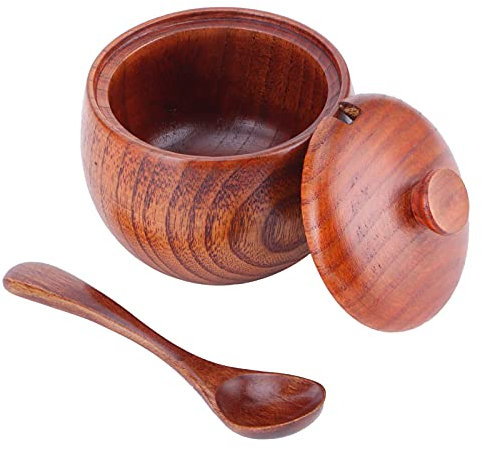 Contenitore Per Sale, Saliera Con Coperchio E Cucchiaio Porta Sale Vintage Scatola Per Sale Cantina Ciotole Rotonde Per Spezie Per Cucinare Il Tè Porta Zucchero Per Condimenti