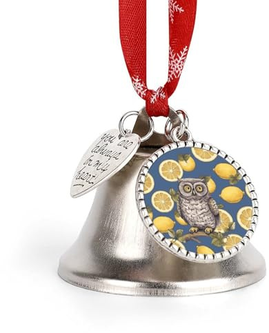 Jingling Bell Decorative Hanging Bells Lemon and Owl Christmas Bell Ornament Hanging for Wind Chimes Doorbell Ornament Craft Bells Pendant Ornament for New Year