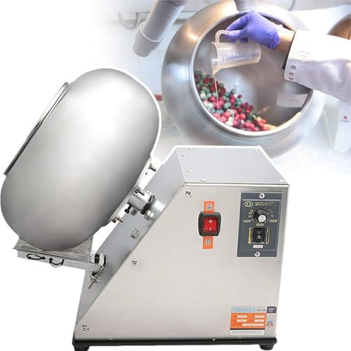PASPRT Macchina per Il Rivestimento dello Zucchero, Piccola Mini Macchina per Il Cioccolato Commerciale, lucidatrice per Il Rivestimento del Cioccolato da 2-5 kg ​​/ Ora