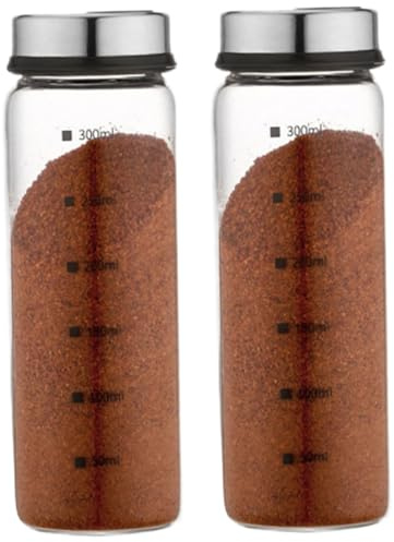 Pepper Shakers, 2PCS Large Salt and Pepper Shakers with Adjustable Pour Holes Salt Shaker with Stainless Steel Seal Lid Large Salt Shaker for Table Salt Black and White Pepper