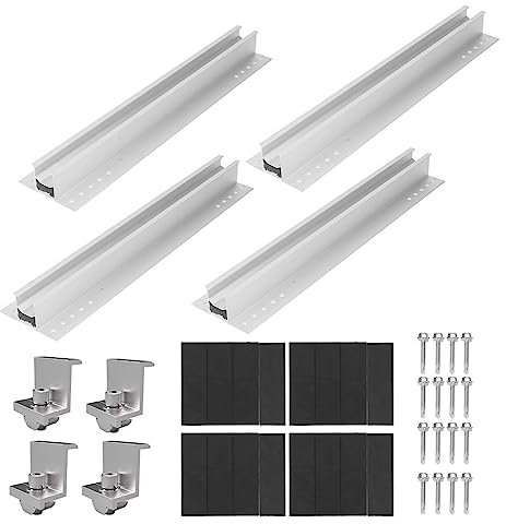 Solarpanel-Montagehalterung, Mini-Schienensystem, Starkes PV-Montageständer-Set aus Aluminiumlegierung für Wohnmobile, Häuser, Boote, Farbige Stahlfliesen
