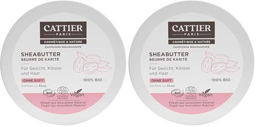 CATTIER Paris Sheabutter 100% Bio - ohne Duft - zertifizierte Naturkosmetik - 100 g