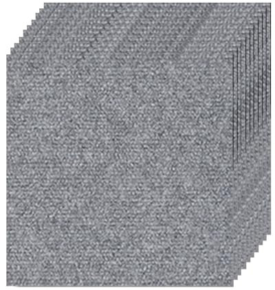 Fudaiki Teppichfliesen Selbstklebend 10 Stück Teppichfliesen Selbstliegend, Teppich Fliesen Teppich Selbstklebend Teppichfliesen Weich Auslegware Teppichboden Grau 30x30cm