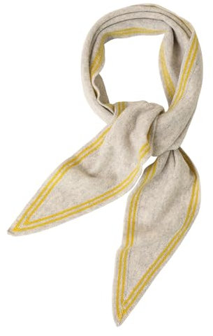 YUONNY Damen Diamant Form Klein Schal Halstuch, Frühling Herbst 100% Kaschmir Strickschal, Frauen Elegant Warme Strick Dreieckstuch, Super Weiche Gestrickte Kragenschals Kaschmir Neckwarmer Grey F