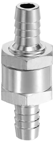 QUARKZMAN Válvula Retención Combustible 10mm (3/8) Para Gasolina Plateado | Válvula Retención Unidireccional, Accesorios Control Aleación Aluminio, Diésel Aceite Aire Agua