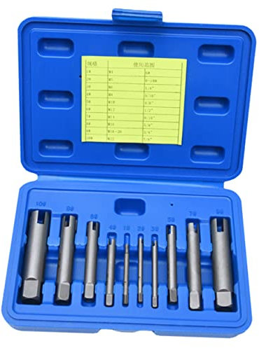 BAZEITFLOW 10 Pièces Extracteur De Vis Endommagé Outil De Démontage De Vis Avec Boîte De Rangement Pour Retirer Cassées