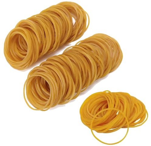 200pcs Elastic Bands,Natural Rubber Elastic Bands Heavy Duty Bands,Small ElasticBands,High Elasticity Rubber Bands for Hair,Bills,Pens,Paper,Office Home School Supplies(Yellow,38mm)