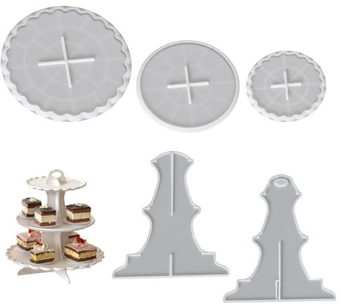 Moule à gâteaux à 3 étages en résine de silicone pour desserts, fruits, cupcakes, assiettes