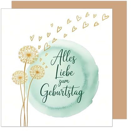 Edition Seidel Premium quadratische Geburtstagskarte mit Umschlag. Glückwunschkarte Alles Liebe zum Geburtstag Karte für Mann Frau Freund Freundin Gute Wünsche (GQ497 SW025)