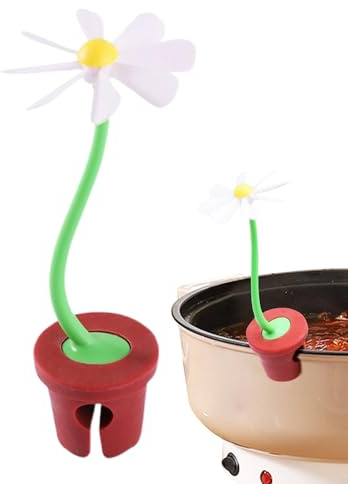 Steam Releaser for Pot,Flower Spill Proof Lid Lifter - Fun Heat Resistant Non Slip Kitchen Gadget, Keep Pan from Boiling Over