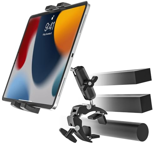 Hållare för surfplatta, skoter styre, motorcykel [kompatibel med olika rörstolar] Båtcykelhållare med metallklämma för iPad, Galaxy Tab, Kindle, Fire, Telefono, 4–13 tum