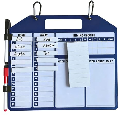 Baseball Dugout Coaching Board | Lavagna Magnetica a Due Lati con Funzione Lavagna, Strumento per Allenatori per strategie, formazioni, tattiche di e Cambio Giocatori, Costruzione Robusta per