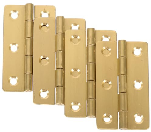 COLLBATH 4Pcs Small Piano Hinges Copper Mini Butt Hinges for Wood Cabinet Doors Jewelry Box Repair DIY Craft Hardware