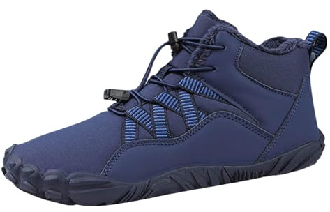 Generiska barfotaskor herr vinter, sportskor herr vinterskor med platt sula löparskor gym promenadskor mjuka sneakers lätta vandringsskor för fritid, camping, blå, 47 EU