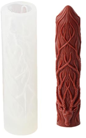 Stampo per candela a forma di cervo – Stampo in silicone per candele, scultura a testa di cervo, design a punta, forma cilindrica | Per candele fatte a mano, artigianato, sapone, forno, cioccolato