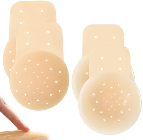 KEORHEZ 2 Paia di Coppe Adesive Seno, Reggiseno Adesivo, Copricapezzoli Silicone, Senza Spalline, Comode E Traspiranti, Adatte A Seni Grandi E Piccoli E Perfette per Abiti Senza Schienale