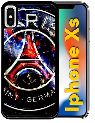 Générique Coque pour iPhone XS - PSG Foot Neon Paris - Noir