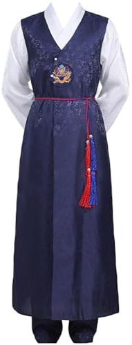 Abito Tradizionale Coreano Hanbok Uomo, Costume Studioso di Corte per Spettacoli Teatrali, Halloween, Cosplay E Feste.
