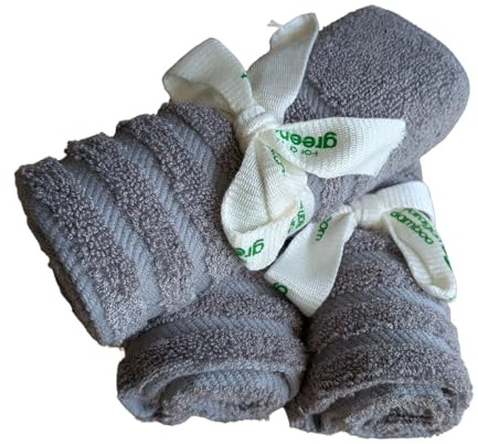 Paragon Microfibre 100% Bamboo Face Cloths, Soft Towel - Grey - 3 Pack